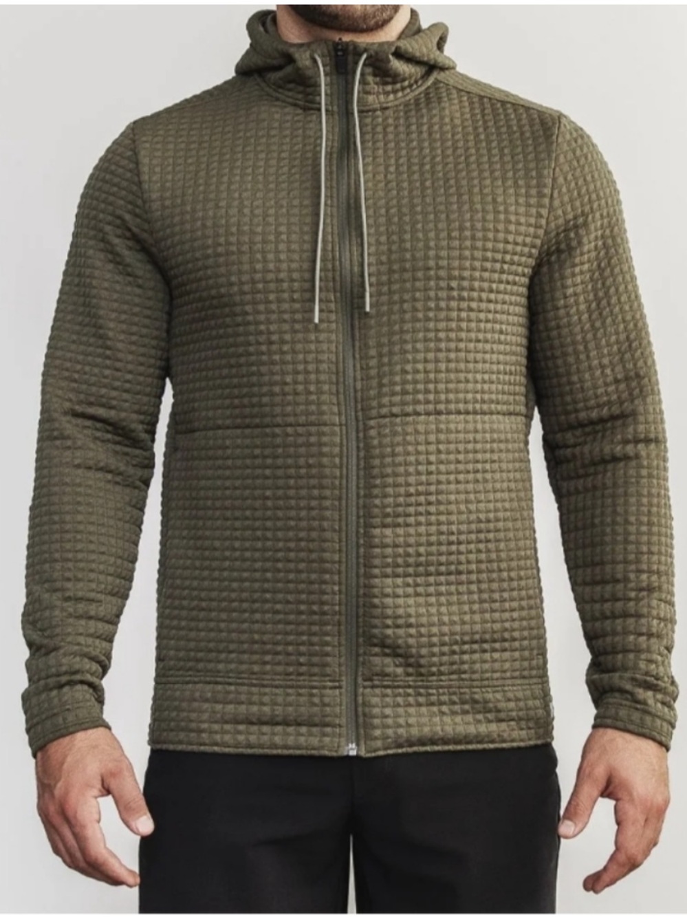 N0BULL Men's Quilted Zip Up Hoodie/Jacket